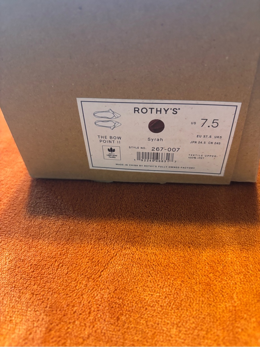 Rothy's Women's Point ll Bow Flats — Burgundy Syrah - Picture 7 of 7